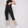 Leggings capri deportivos de cintura alta, lisos y con sujeción