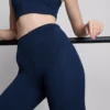 Leggings capri deportivos de cintura alta, lisos y con sujeción