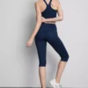 Leggings capri deportivos de cintura alta, lisos y con sujeción