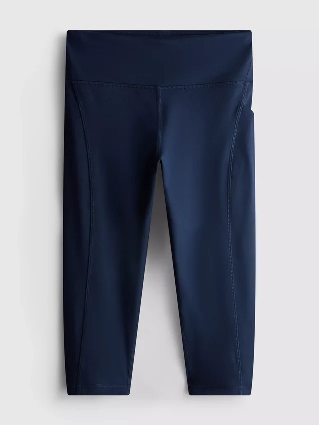 Leggings capri deportivos de cintura alta, lisos y con sujeción