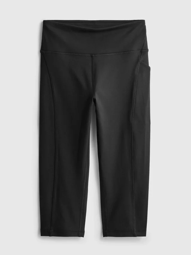 Leggings capri deportivos de cintura alta, lisos y con sujeción