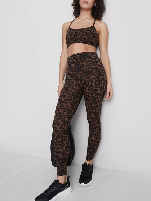 Leggings deportivos de leopardo de cintura alta