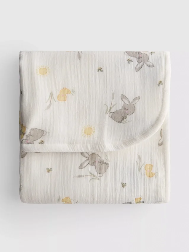 Manta de muselina para bebé con estampado de animales