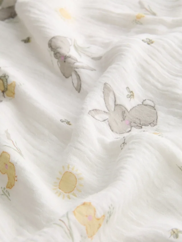 Manta de muselina para bebé con estampado de animales
