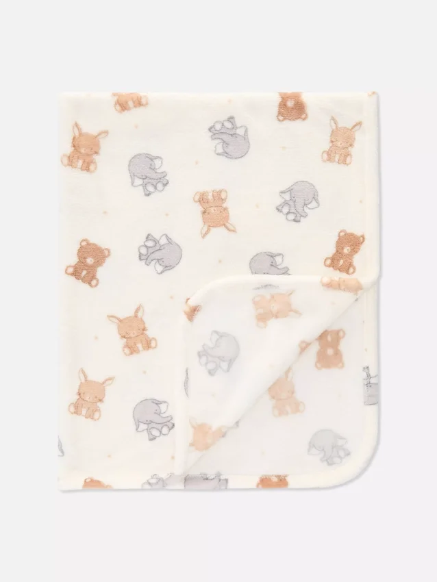 Manta para bebé de felpa con motivos de animales