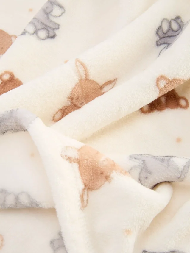 Manta para bebé de felpa con motivos de animales