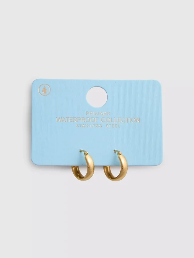 Mini aretes de aro resistentes al agua