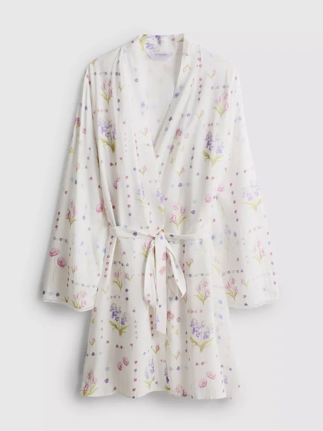 Mini bata con estampado floral