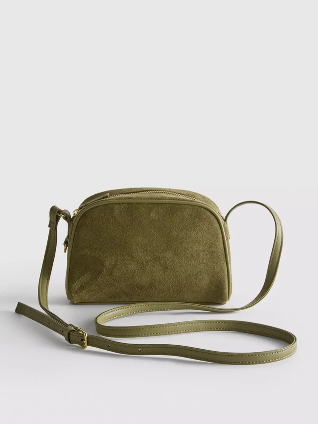 Mini bolso cruzado de imitación de gamuza