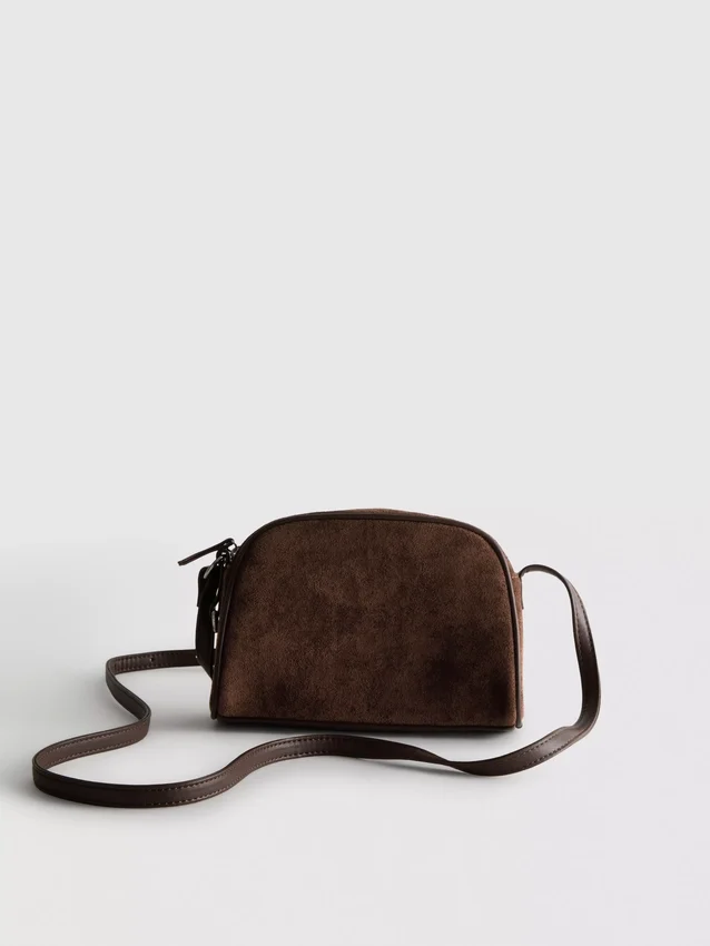 Mini bolso cruzado de imitación de gamuza