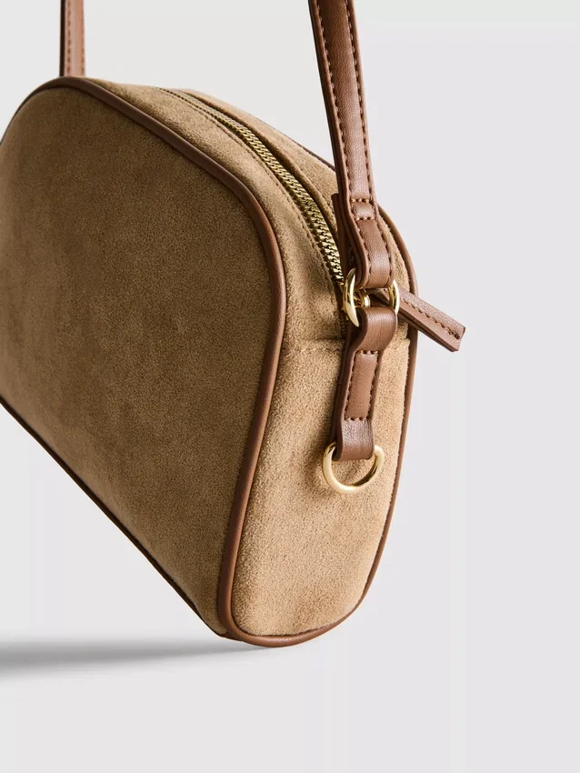 Mini bolso cruzado de imitación de gamuza