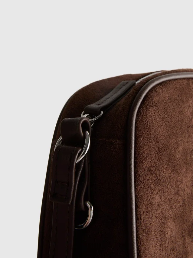 Mini bolso cruzado de imitación de gamuza