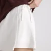 Mini falda-pantalón con lazos laterales de mezcla de lino