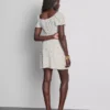 Mini vestido con mangas casquillo arrugadas
