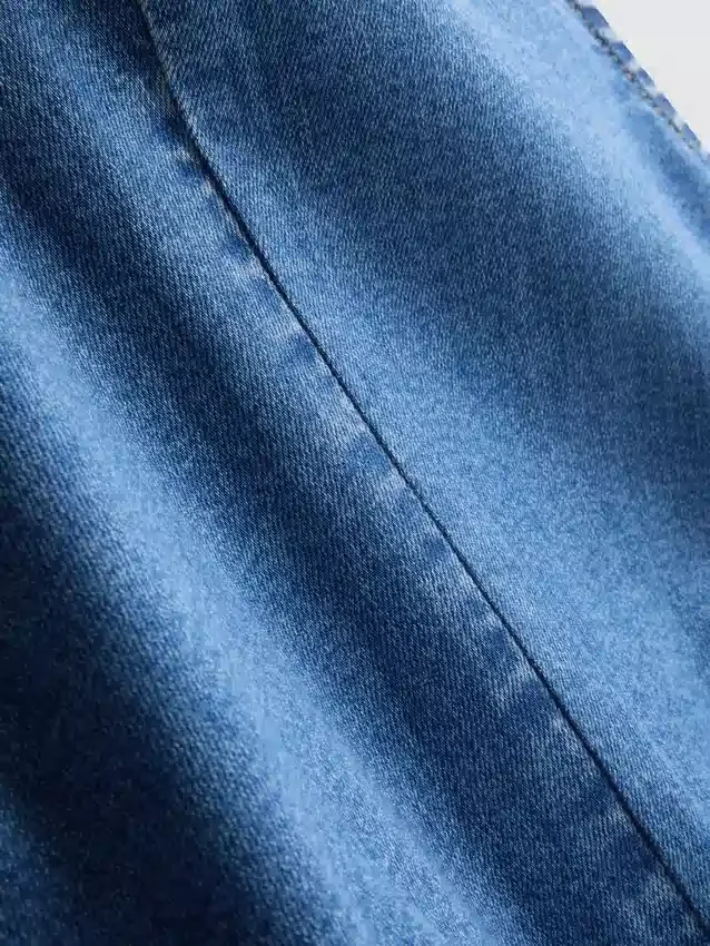 Mini vestido de denim de algodón con corte en A