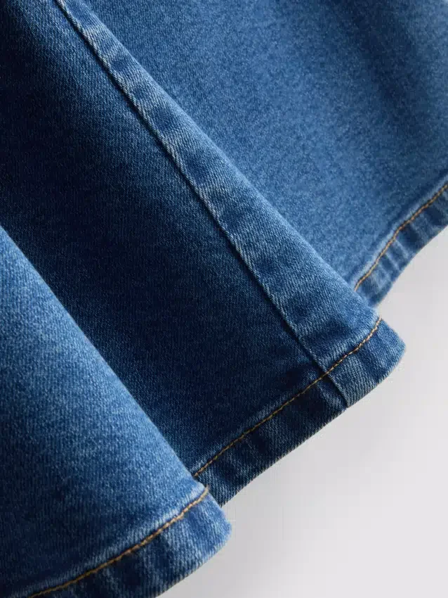 Mini vestido de denim de algodón con corte en A