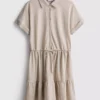 Mini vestido de manga corta con volantes