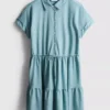 Mini vestido de manga corta con volantes