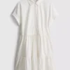 Mini vestido de manga corta con volantes