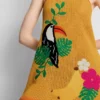 Mini vestido de playa de croché con bordados