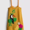 Mini vestido de playa de croché con bordados