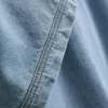 Mini vestido recto de mezclilla de algodón con cuello