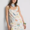 Mini vestido recto estampado
