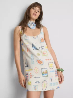 Mini vestido recto estampado