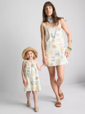 Mini vestido recto estampado