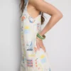Mini vestido recto estampado