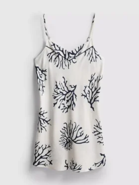 Mini vestido tipo chemise con estampado coral