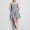 Mini vestido tipo corsé de cuadros vichy