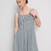 Mini vestido tipo corsé de cuadros vichy
