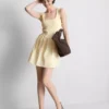 Mini vestido tipo corsé de mezcla de algodón