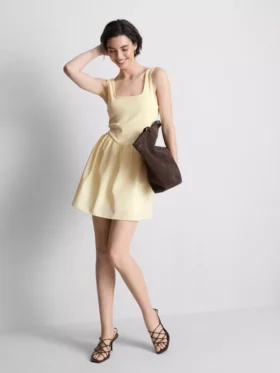 Mini vestido tipo corsé de mezcla de algodón