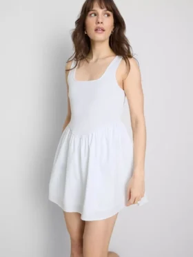 Mini vestido tipo corsé de mezcla de algodón