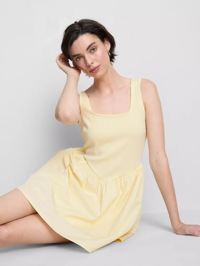 Mini vestido tipo corsé de mezcla de algodón