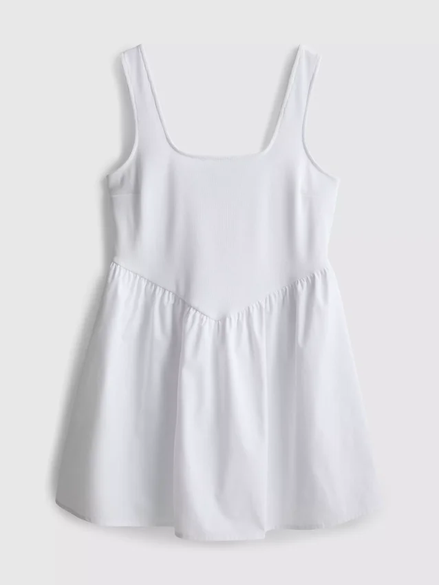 Mini vestido tipo corsé de mezcla de algodón