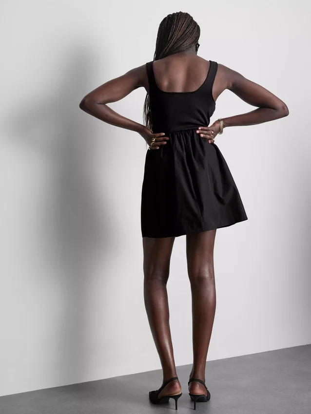 Mini vestido tipo corsé de mezcla de algodón