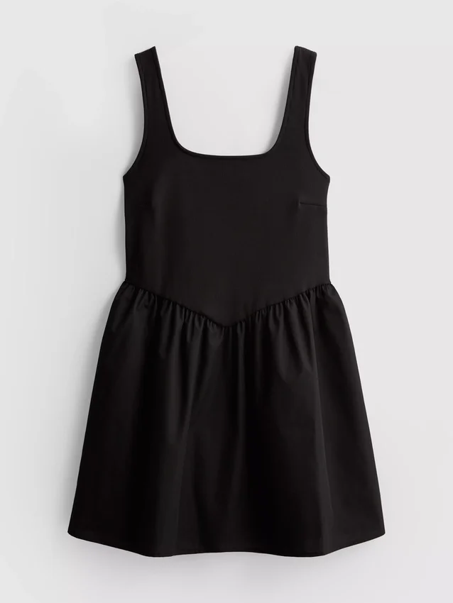 Mini vestido tipo corsé de mezcla de algodón