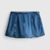 Minifalda-pantalón de mezclilla de algodón