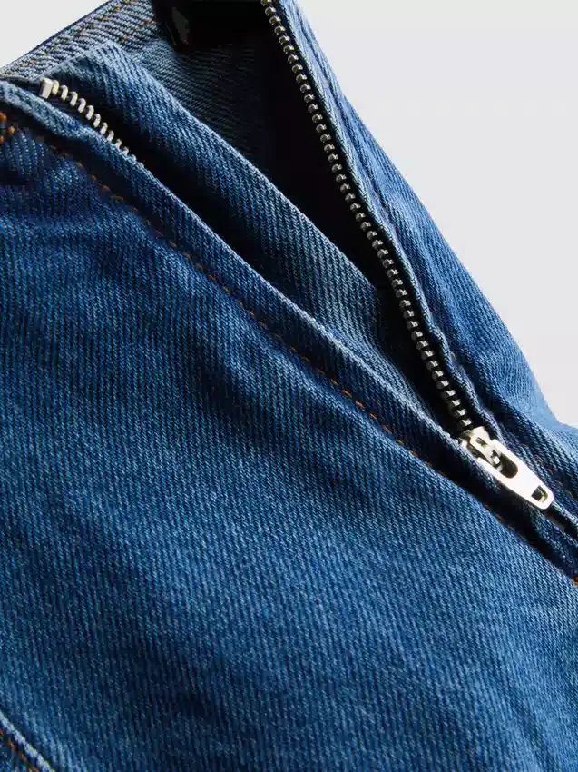Minifalda-pantalón de mezclilla de algodón