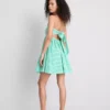 Minivestido bandeau de algodón a cuadros vichy