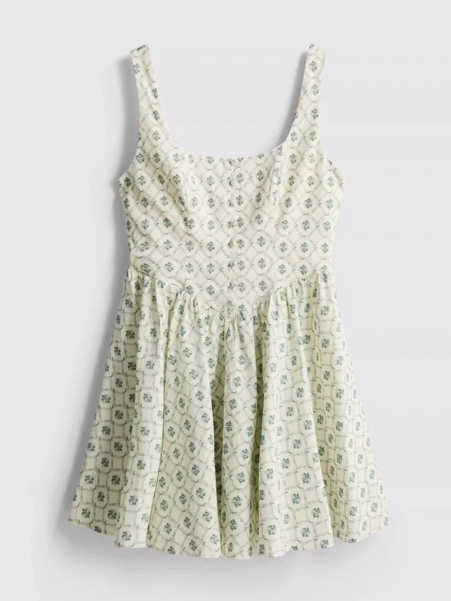 Minivestido con botones tipo corsé
