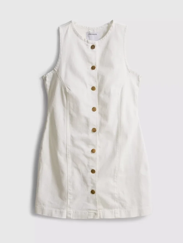 Minivestido de mezclilla de algodón con botones