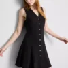 Minivestido sin mangas con cuello en V