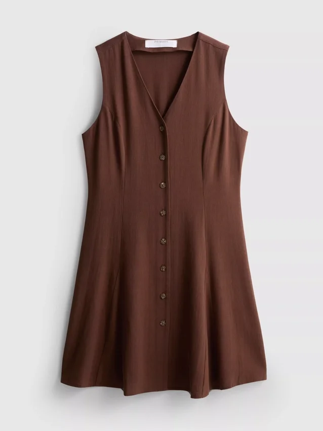 Minivestido sin mangas con cuello en V