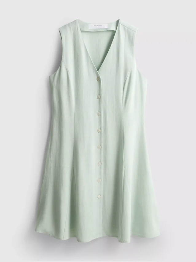 Minivestido sin mangas con cuello en V