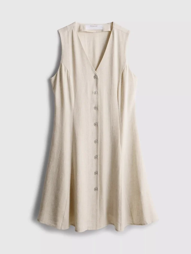 Minivestido sin mangas con cuello en V