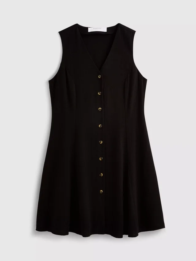 Minivestido sin mangas con cuello en V